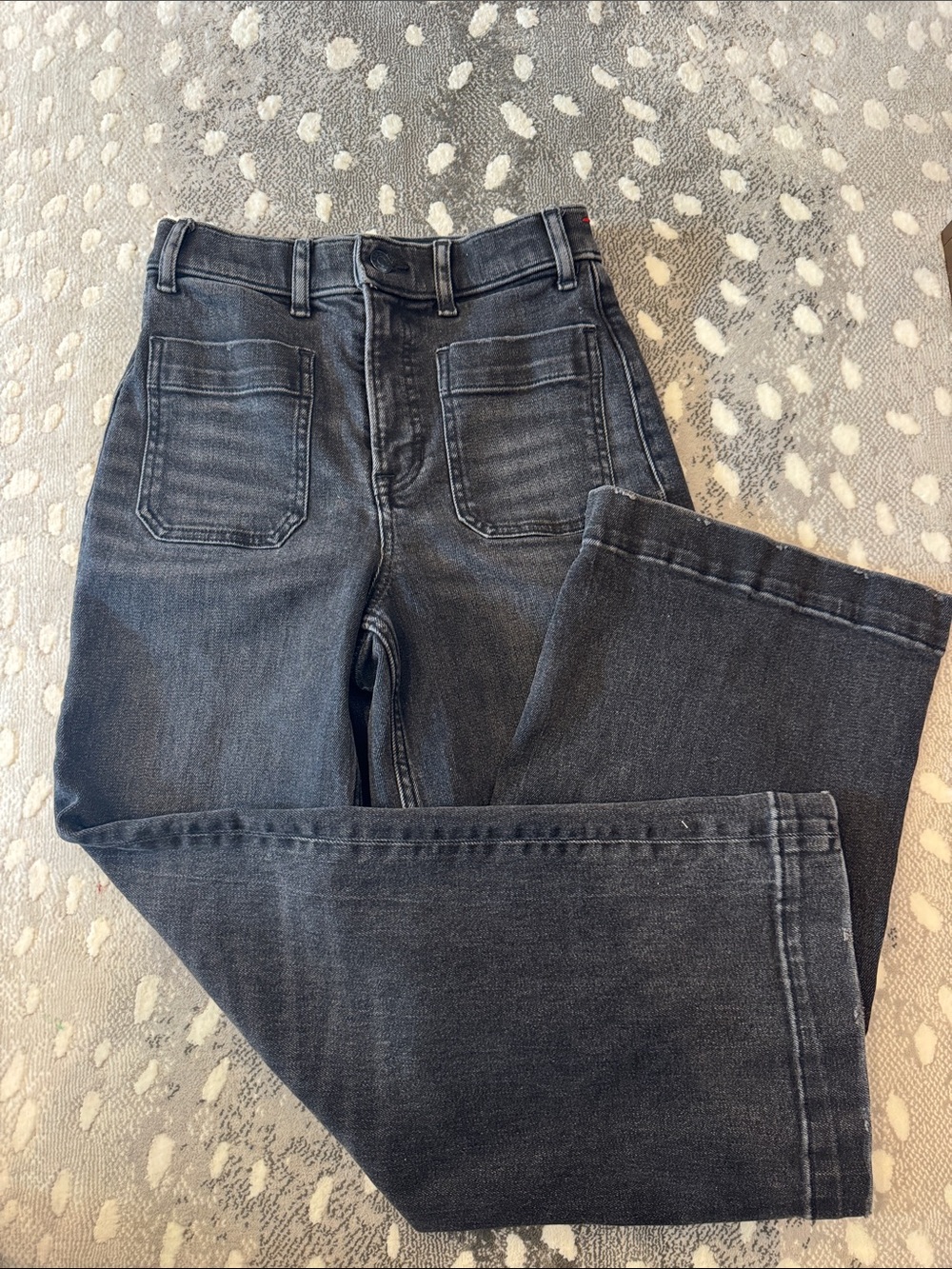 SPANX Women's Straight-Leg Jeans in Washed Black